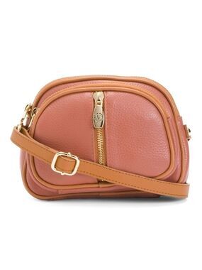 Valentina LEATHER CROSSBODY PINK PURSE ITALY NWOT